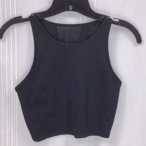 All In Motion Back Mesh Crop Tank Top Scoop Neck Black Sz.S